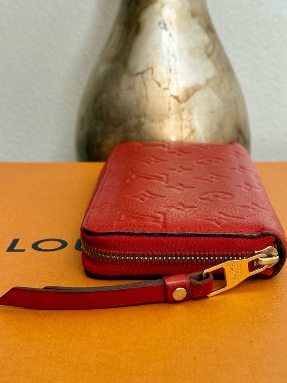 Louis Vuitton Red Monogram Empreinte Zip-Around Wallet - Picture 4 of 5